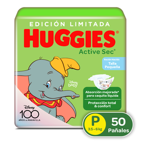 Pañales Huggies Active Sec Etapa 1/P, 50 Uds. (Edición Limitada)