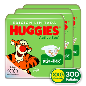 Combo Pañales Huggies Active Sec  Etapa  5/XXG,  150uds (Edición Limitada)