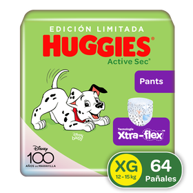 Pants Huggies Active Sec Xtra-Flex Etapa 4/XG, 64 uds. (Edición Limitada)