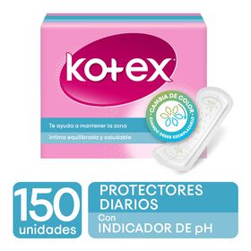 Protectores diarios Kotex con indicador de PH, 150 uds
