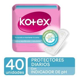 Protectores diarios Kotex con indicador de PH, 40 uds