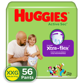 Pants Huggies Active Sec Xtra-Flex Etapa 5/XXG, 56 uds