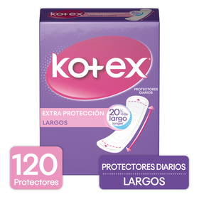 Protectores diarios Kotex largos con extra protección largos Kotex, 120 uds