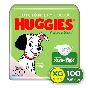 Pañales Huggies Active Sec Etapa 4/XG, 100 Uds. (Edición Limitada)