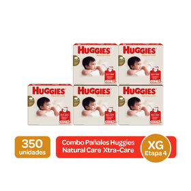 Combo Pañales Huggies Natural Care  Xtra-Care Etapa 4/XG, 350uds