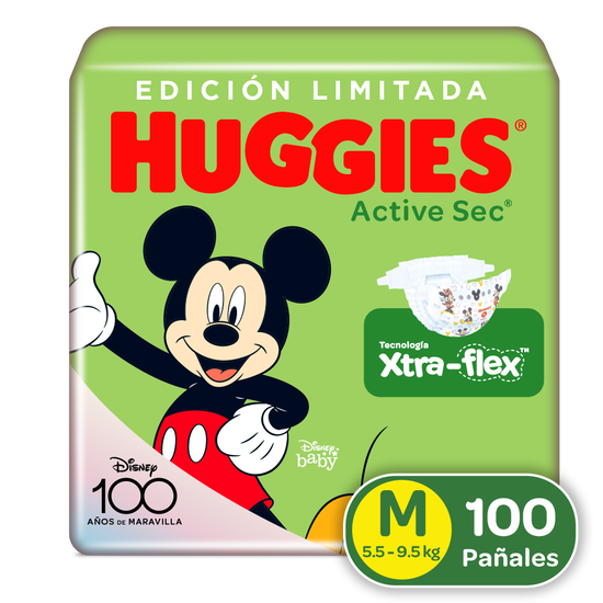 Pañales Huggies Active Sec Etapa 2/M, 100 Uds. (Edición Limitada)