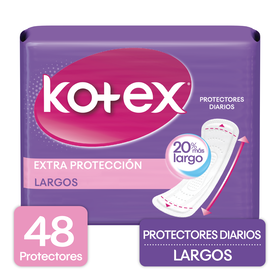 Protectores diarios Kotexlargos con extra protección largos Kotex, 48 uds