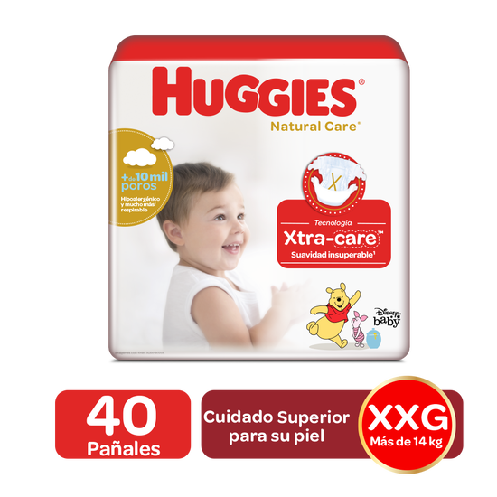 Pañales Huggies Natural Care Etapa 5/XXG, 40uds